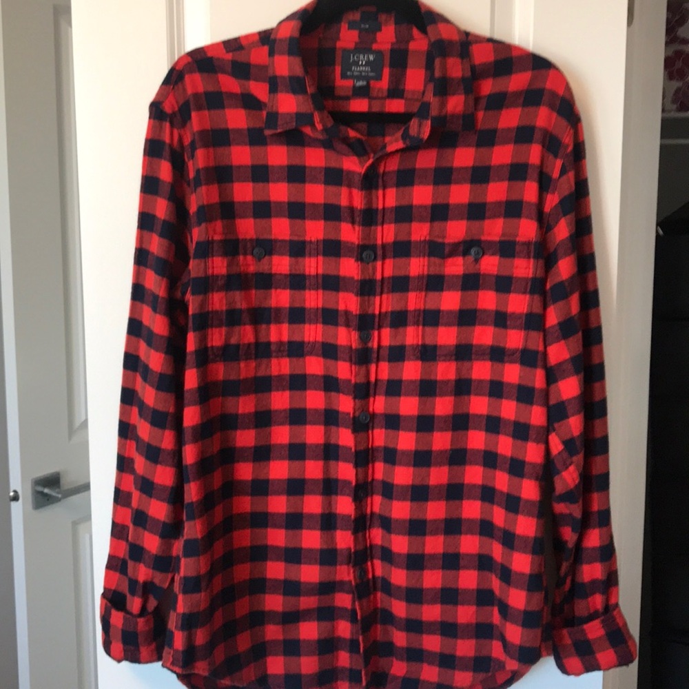 J. Crew Button-Up Red Plaid Flannel